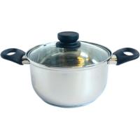 Olla de acero inoxidable con tapa de cristal, apto para todo tipo de cocinas ALZA Basic, Ø20 cm