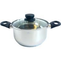 Olla de acero inoxidable con tapa de cristal, apto para todo tipo de cocinas ALZA Basic, Ø16 cm