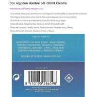 Colonia para hombre DON ALGODÓN, bote 200 ml
