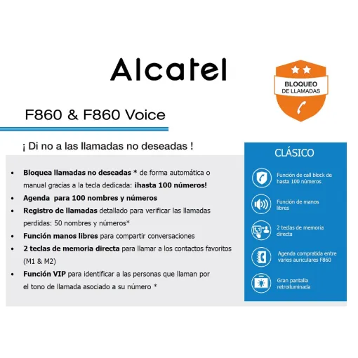 Teléfono inalámbrico negro, F860 ALCATEL