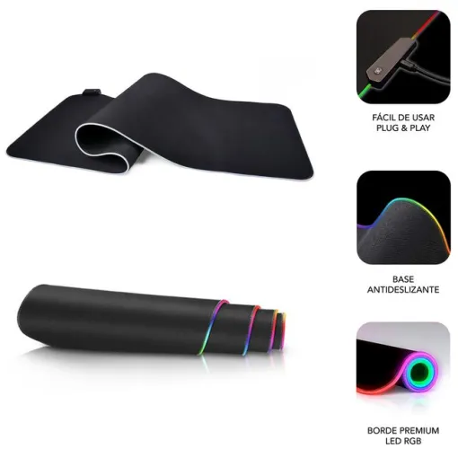 Alfombrilla para ratón XL Premium luz led 9 colores, RGB SUBBLIM