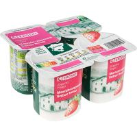 Yogur sabor fresa País Vasco EROSKI, pack 4x125 g