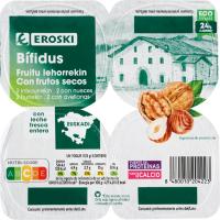 Bífidus con nuez y avellana País Vasco EROSKI, pack 4x125 g