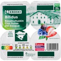 Bífidus con frutas del bosque País Vasco EROSKI, pack 4x125 g
