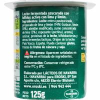Bífidus con lima limón País Vasco EROSKI, pack 4x125 g