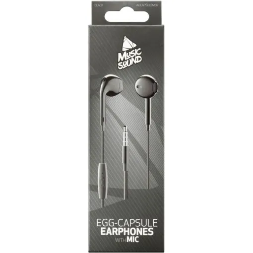 Auriculares de botón negros con micro, Music Sound CELLULAR LINE