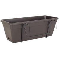 Kit jardinera Venezia rectangular para balcón, antracita ARTEVASI, 50 cm
