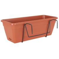 Kit jardinera Venezia rectangular para balcón, color terracota ARTEVASI, 50 cm