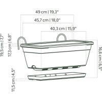 Kit jardinera Venezia rectangular para balcón, color terracota ARTEVASI, 50 cm