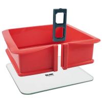 Molde silicona roja cuadrado con base de cristal IBILI, 25x25 cm