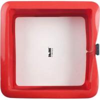 Molde silicona roja cuadrado con base de cristal IBILI, 25x25 cm