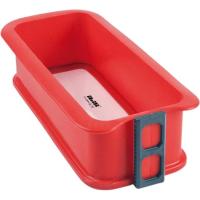 Molde silicona roja rectangular con base de cristal IBILI, 28x13 cm