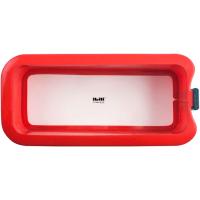 Molde silicona roja rectangular con base de cristal IBILI, 28x13 cm