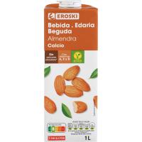 Bebida de almendra con calcio EROSKI, brik 1 litro