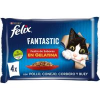 Festín de carnes para gato FÉLIX FANTASTIC, pack 4x85 g