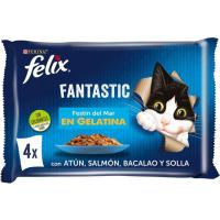 Alimento para gato Festin de mar FELIX FANTASTIC, pack 4x85 g