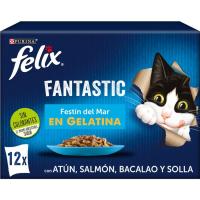 Festín de mar para gato FÉLIX FANTASTIC, pack 12x85 g