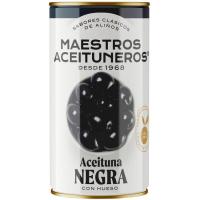 Aceituna negra con hueso M. ACEITUNEROS, lata 185 g