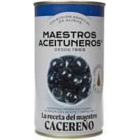 Aceitunas negras sin hueso M. ACEITUNEROS, lata 150 g