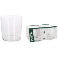 Vaso de pinta en vidrio transparente, 36 cl, pack 4 uds