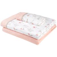 Juego de sábanas Enma Algodón Percal rosa, 3 piezas, 100% algodón EROSKI, talla 90
