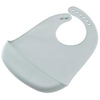 Babero imperpeable azul de silicona con bolsillo recogemigas INTERBABY