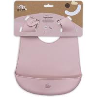 Babero imperpeable rosa de silicona con bolsillo recogemigas INTERBABY Babero imperpeable rosa de silicona con bolsillo recogemigas INTERBABY