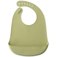 Babero imperpeable verde agua de silicona con bolsillo recogemigas INTERBABY