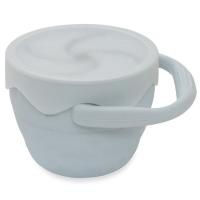 Taza porta snack plegable azul de silicona con tapa INTERBABY
