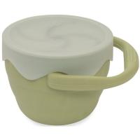 Taza porta snack plegable verde agua de silicona con tapa INTERBABY