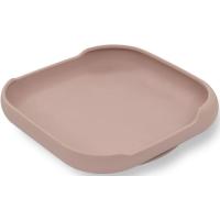 Plato cuadrado rosa con ventosa de silicona INTERBABY, 250 ml Plato cuadrado rosa con ventosa de silicona INTERBABY, 250 ml