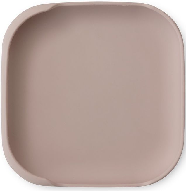Plato cuadrado rosa con ventosa de silicona INTERBABY, 250 ml