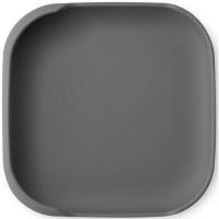 Plato cuadrado gris con ventosa de silicona INTERBABY, 250 ml