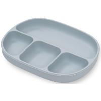 Plato azul con 4 divisiones, ventosa y tapa, de silicona INTERBABY, 650 ml Plato azul con 4 divisiones, ventosa y tapa, de silicona INTERBABY, 650 ml