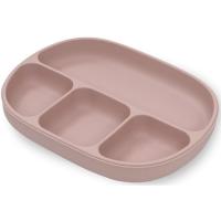 Plato rosa con 4 divisiones, ventosa y tapa, de silicona INTERBABY, 650 ml Plato rosa con 4 divisiones, ventosa y tapa, de silicona INTERBABY, 650 ml