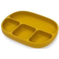 Plato mostaza con 4 divisiones, ventosa y tapa, de silicona INTERBABY, 650 ml Plato mostaza con 4 divisiones, ventosa y tapa, de silicona INTERBABY, 650 ml