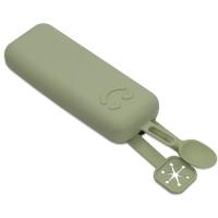 Portacubiertos verde agua de silicona INTERBABY