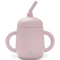 Taza rosa antigoteo de entrenamiento con pajita de silicona INTERBABY Taza rosa antigoteo de entrenamiento con pajita de silicona INTERBABY