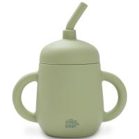 Taza verde agua antigoteo de entrenamiento con pajita de silicona INTERBABY