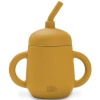 Taza mostaza antigoteo de entrenamiento con pajita de silicona INTERBABY Taza mostaza antigoteo de entrenamiento con pajita de silicona INTERBABY