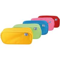 Estuche triple ovalado 3 cremalleras, 22,5x11x7 cm 5 modelos surtidos OXFORD, 1 ud