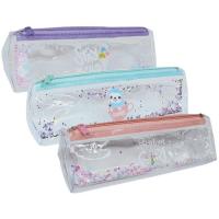 Estuche Glitter triangular trasparente,1 cremallera,3 modelos surtidos CAMPUS,1 ud