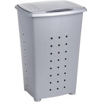 Cesta gris para ropa con tapa Milenium, capacidad 65 litros TATAY, 42x35,5x64 cm