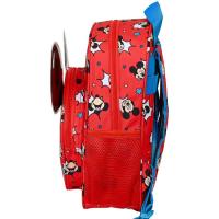 Mochila infantil roja Mickey, adaptable a carro, 1 ud