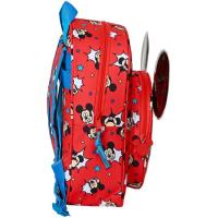 Mochila infantil roja Mickey, adaptable a carro, 1 ud