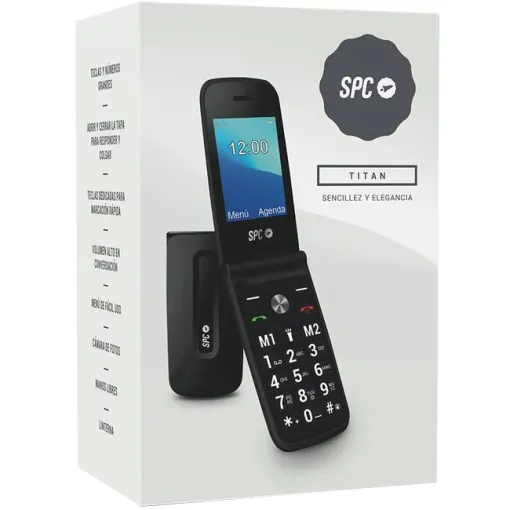 Teléfono móvil libre negro, 2325N Titan SPC