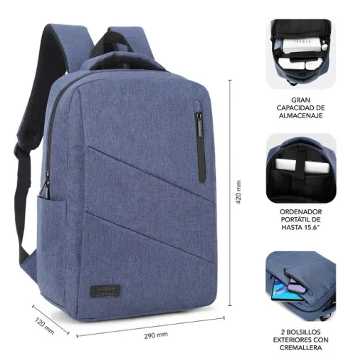 Mochila City azul para portátil 15,6'' SUB-BP-2BL2001 SUBBLIM