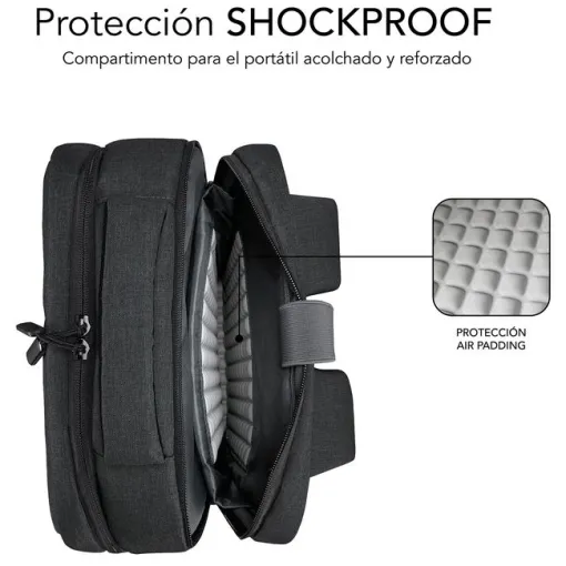 Mochila maletín gris de portátil 16'', Air Padding SUBBLIM
