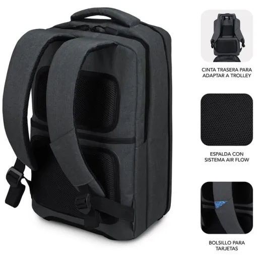 Mochila maletín gris de portátil 16'', Air Padding SUBBLIM