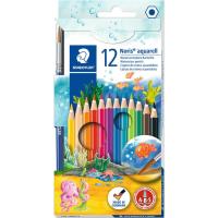 Lápices de madera de colores acuareables con pincel, Noris STAEDTLER, caja 12 uds